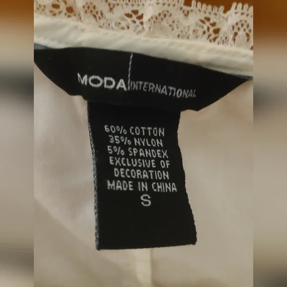 Moda International Victoria's Secret Corset Lace Up Peasant Blouse ISO XS - Picture 5 of 9